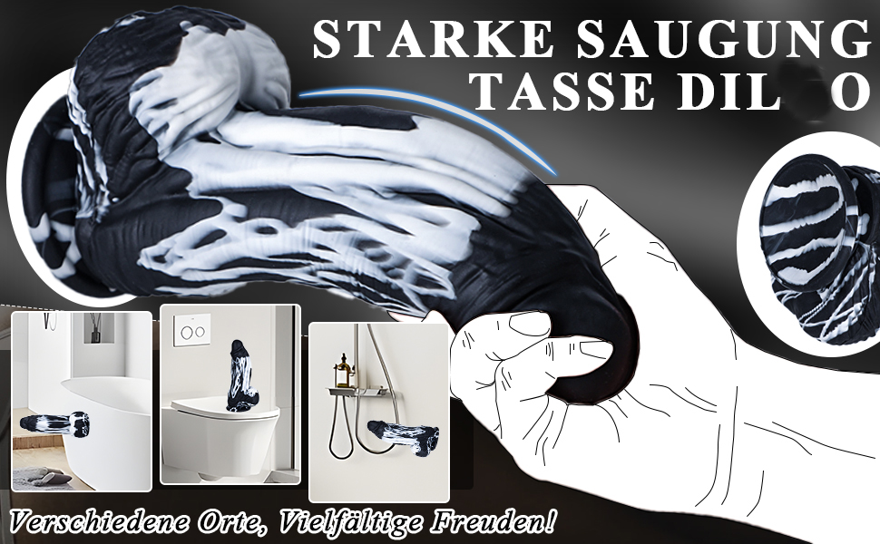 Анальний секс-іграшка XXL 'Фентезі' - великий силіконовий дилда з соскою, чорного кольору, для чоловіків та жінок