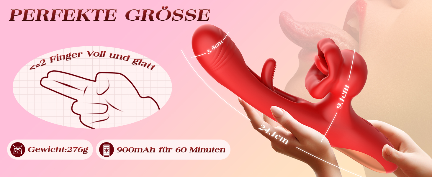 Вібратор для жінок Dildo з 7 режимами вібрації, стимулятором G-точки та клітора, рожевий