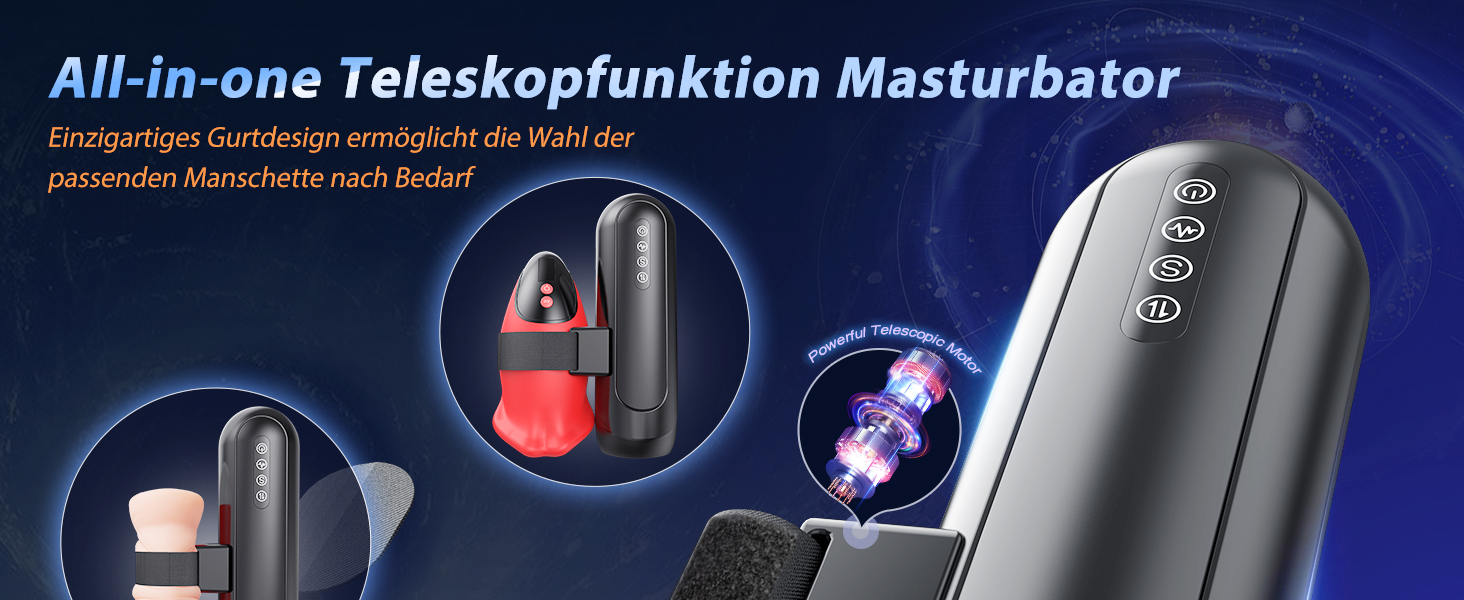 Електричний мастурбатор для чоловіків Honeyexp з 6 телескопічними функціями та 5 швидкостями, 10 вібрацій