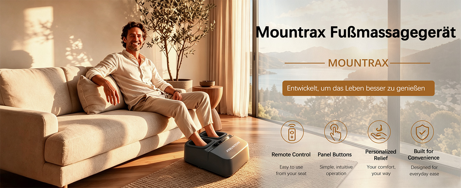 Масажер для ніг Mountrax Shiatsu з підігрівом до 55°C від п'яткової шпори та плантарного фасціїту, обсидіаново-чорний