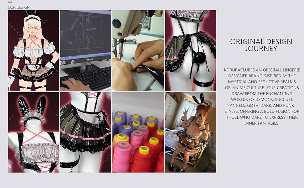 Костюм горничної KORURACLUB: чорний, преміум PU, косплей, жіноча білизна, зайчик