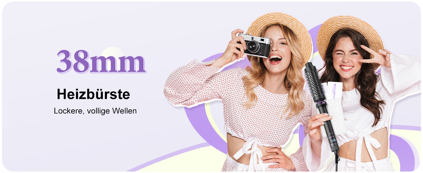 Набір для укладки волосся 5 в 1 BESTOPE PRO: випрямляч, термощітка та 3 керамічні плойки (9мм-25мм), 13 режимів температури, чорний