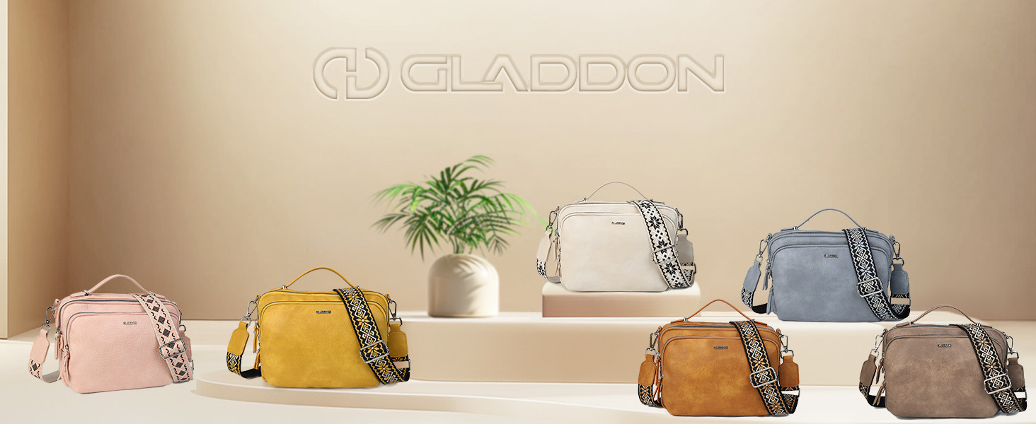 Жіноча сумка-кросбоді Gladdon через плече зі шкіри, маленька сумка з блискавкою та широким жаккардовим ременем, червона