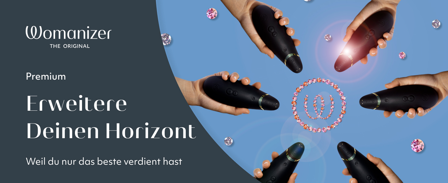 Womanizer Premium - вібратор для клітора з ефектом пульсації | Інтимна іграшка для жінок | Чорний, золотий