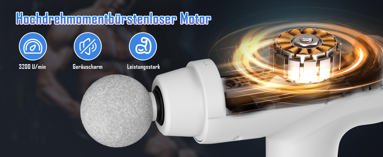Перкусійний масажер Massage Gun з LED-екраном, електричний масажний пістолет для м'язів (20 швидкостей, 9 насадок, білий)
