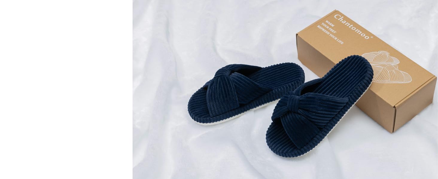 Жіночі домашні капці Chantomoo з ефектом пам'яті (Memory Foam), велюрові тапочки з бантом та перехресними ремінцями, бежеві, розмір 38/39 EU