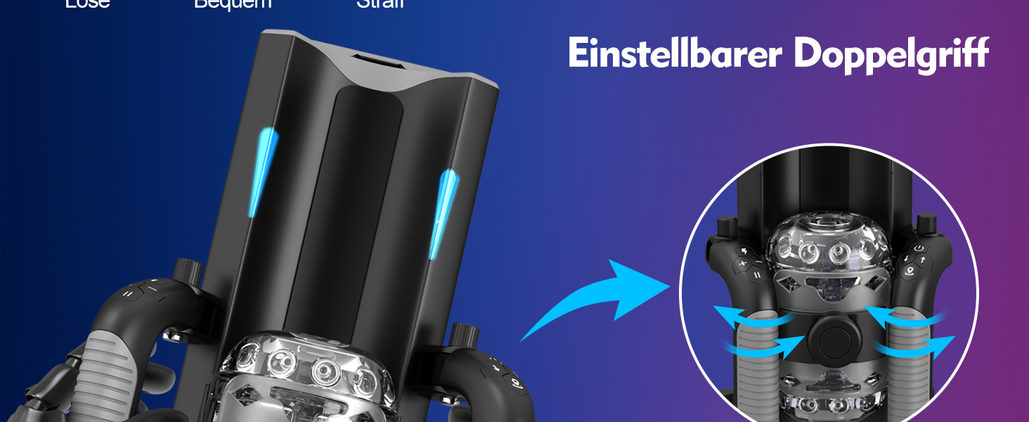 Електричний мастурбатор для чоловіків з підставкою для телефону та складним руків'ям, 12 см, телескопічний, секс-іграшка