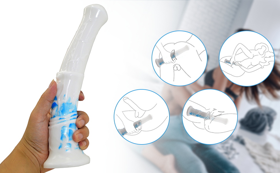 Аналдильт Ролука 27 см: стимулятор G-точки, масажер простати (білий + синій)