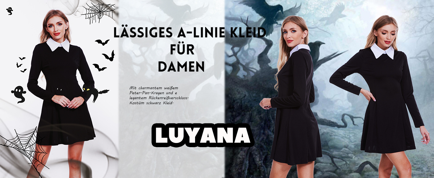 Сукня карнавальна жіноча LUYANA на Хелловін, чорна, S