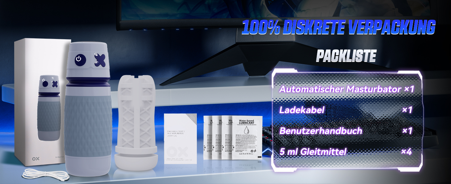 Секс-іграшка для чоловіків Eanatoys Masturbieren: 3 соски, 4 вібратори, реалістична вагіна, імітація оргазму, сірий колір