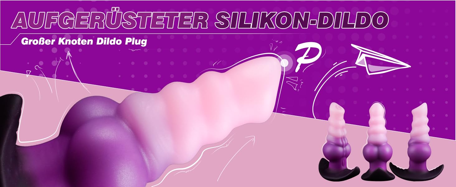 Анальний плагін Monster Fantasy Dildo: силіконовий анальний плагін з вузлами, для чоловіків та жінок, XXL, з присосками, Buttplug, преміум-якість