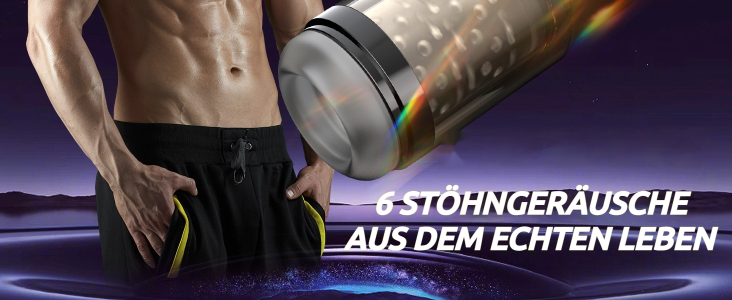 Іграшки для чоловіків: мастурбатор з 6 реалістичними голосами, 7 частотами, 4D текстурою, 380 вібрацій/хв, дискретна упаковка