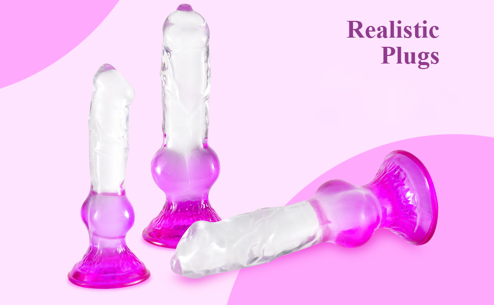 Анальний дildo Difemstoy з сильним соском, XXL, стимулятор G-точки, іграшки для дорослих для жінок, чоловіків, пар, фіолетово-прозорий