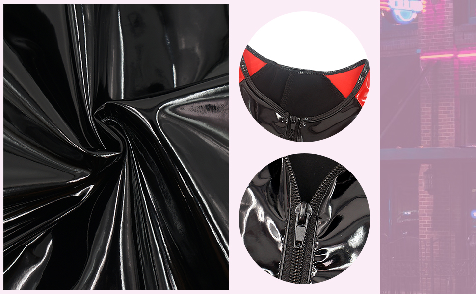 Чоловічий латексний боді Maeau, костюм з еластичної шкіри, чорний, XL