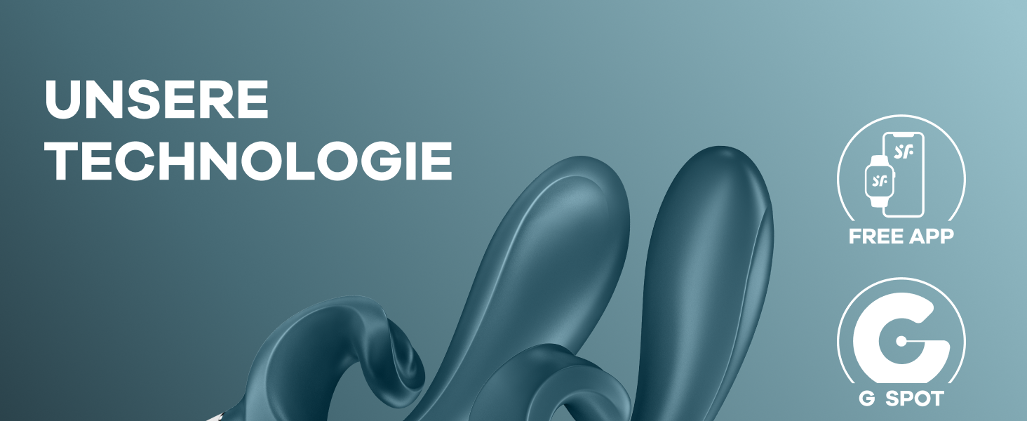 Satisfyer Hug Me Connect: Вібратор для клітора та G-точки з Bluetooth-керуванням (блакитно-сірий)