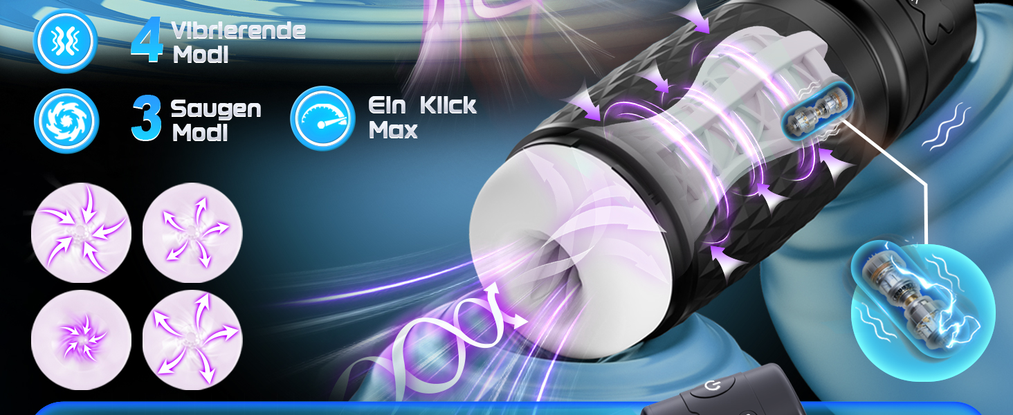 Мастурбатор для чоловіків Eanatoys з 3 режимами всмоктування, 4 вібраторами та реалістичною вагіною. Секс-іграшка з функцією швидкого досягнення оргазму. Чорний колір.