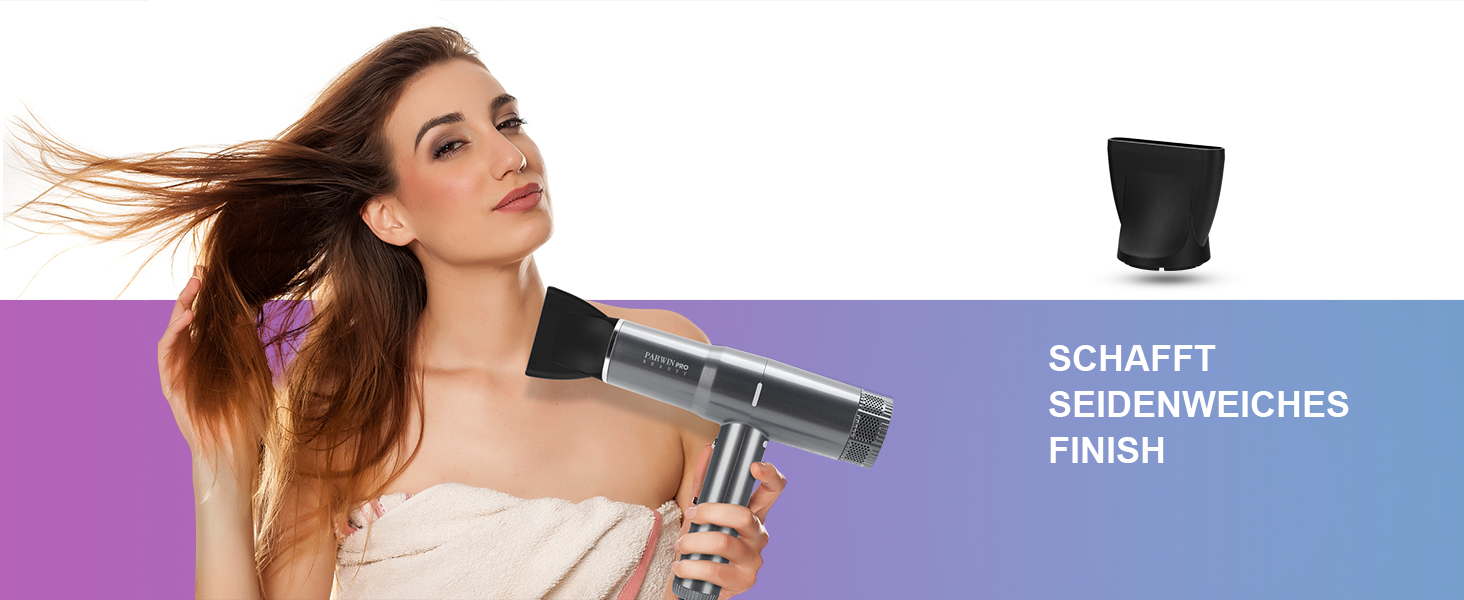 Професійний іонний фен для волосся PARWIN PRO BEAUTY з безщітковим мотором 110,000 RPM, магнітним дифузором та LCD-дисплеєм (Rose Grey)