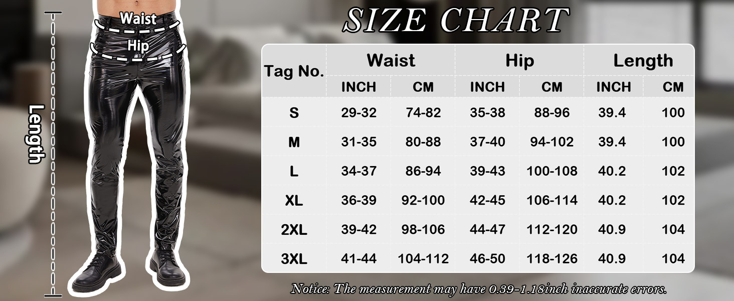 Латексні штани чоловічі Ausing, довгі, з штучної шкіри, слім-фіт, байкерські з кишенями, еластичні, для рейву, костюми, клубний одяг, чорні, розмір M