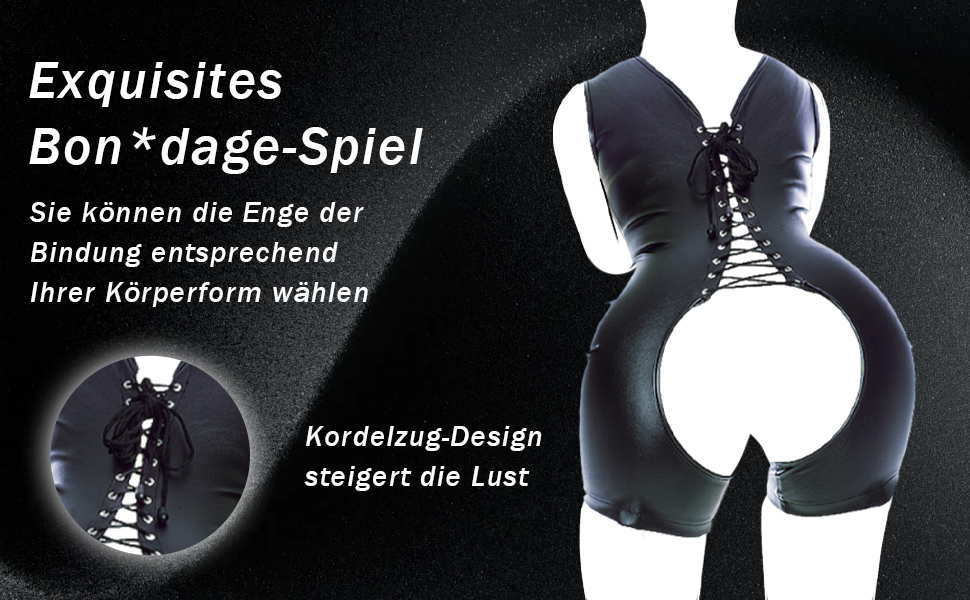 Жіночий боді з шкіри Bondage, BDSM аксесуар, сексуальний шкіряний костюм для дорослих (L) Чорний