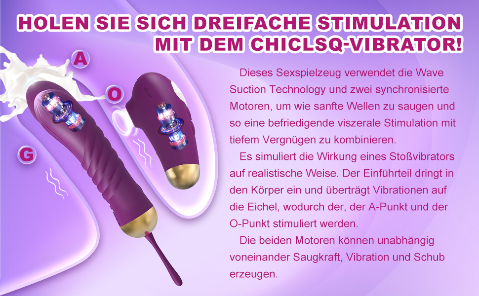 Вібратор Dildovibrator ChicLSQ зі пультом дистанційного керування – 10 режимів стимуляції та 10 режимів вібрації, вібратор G-точки для пар. Потужний та тихий AV-стабілізатор, ідеальний для самостійного та парного задоволення.