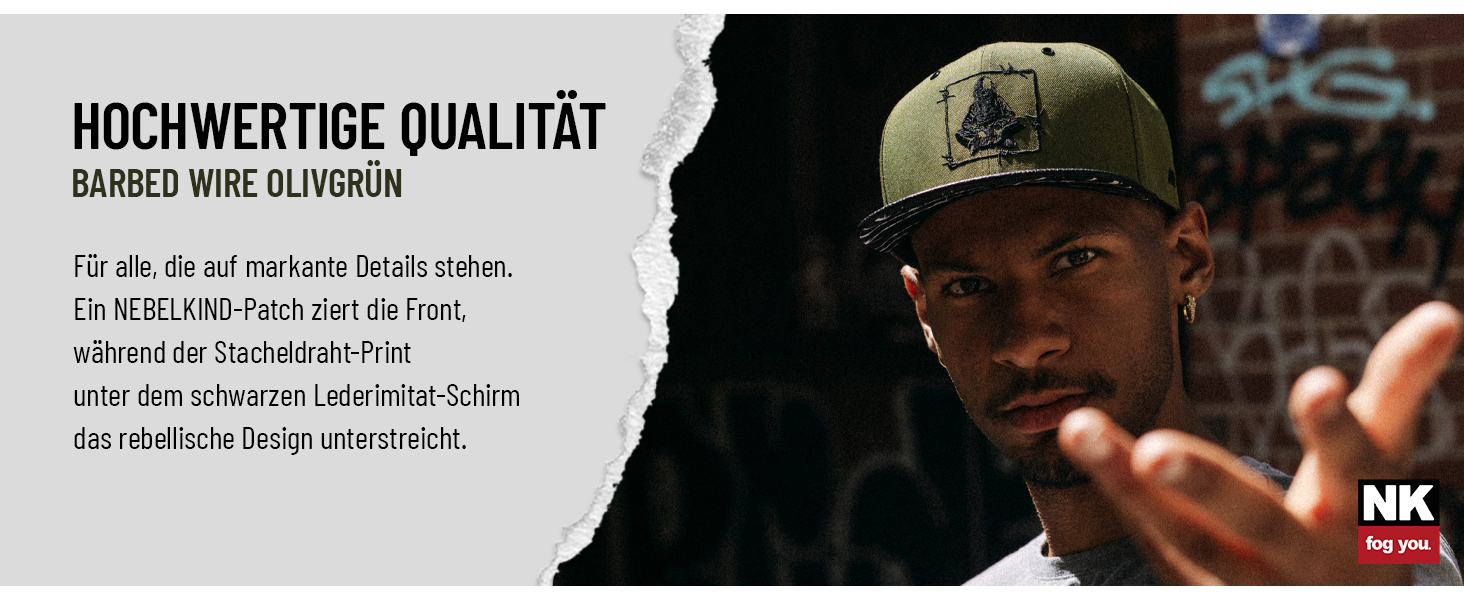 Кепка-снэпбек Nebelkind Unisex з принтом Barbed Wire, регульований розмір, стиль streetwear, колір оливковий