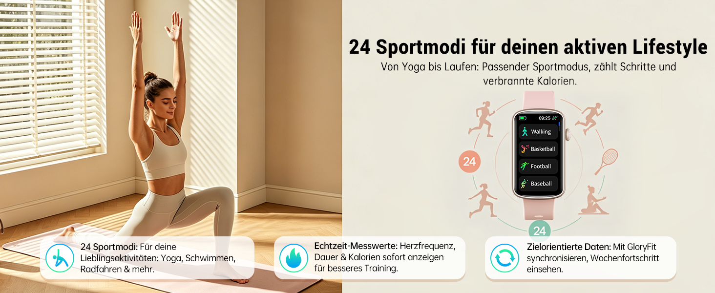 Смарт-годинник для жінок 1.47'' Fitness Tracker: моніторинг пульсу, SpO2, сну, крокомір, відстеження менструального циклу, сповіщення дзвінків та WhatsApp, сумісний з Android та iOS, чорний