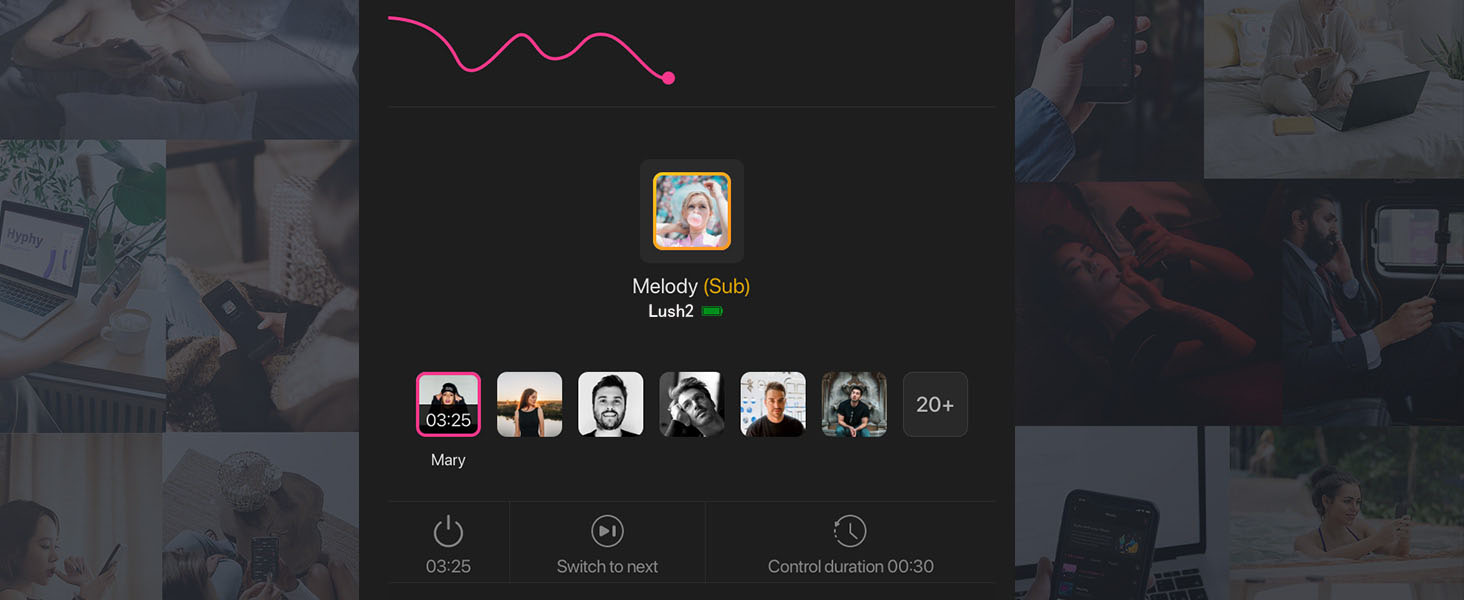 Lovense Lush 2 - вібратор для жінок, набір з 1000+ режимів, Bluetooth, дискретний та тихий, для подорожей та особистого використання