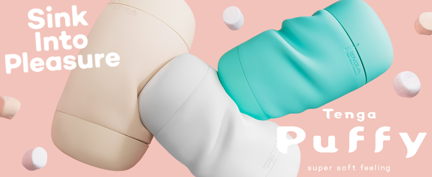 Мастурбатор Tenga Puffy Erdbeerrosa (Полунично-рожевий) 16,5 см (Sugar White)