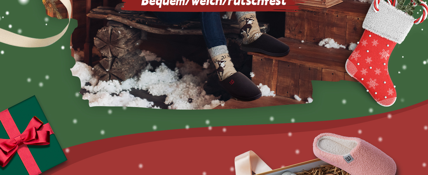 Унісекс капці WateLves з пам'яттююватою бавовною для дому та вулиці, осінньо-зимові тапочки, чорно-червоні, розмір 40/41 EU