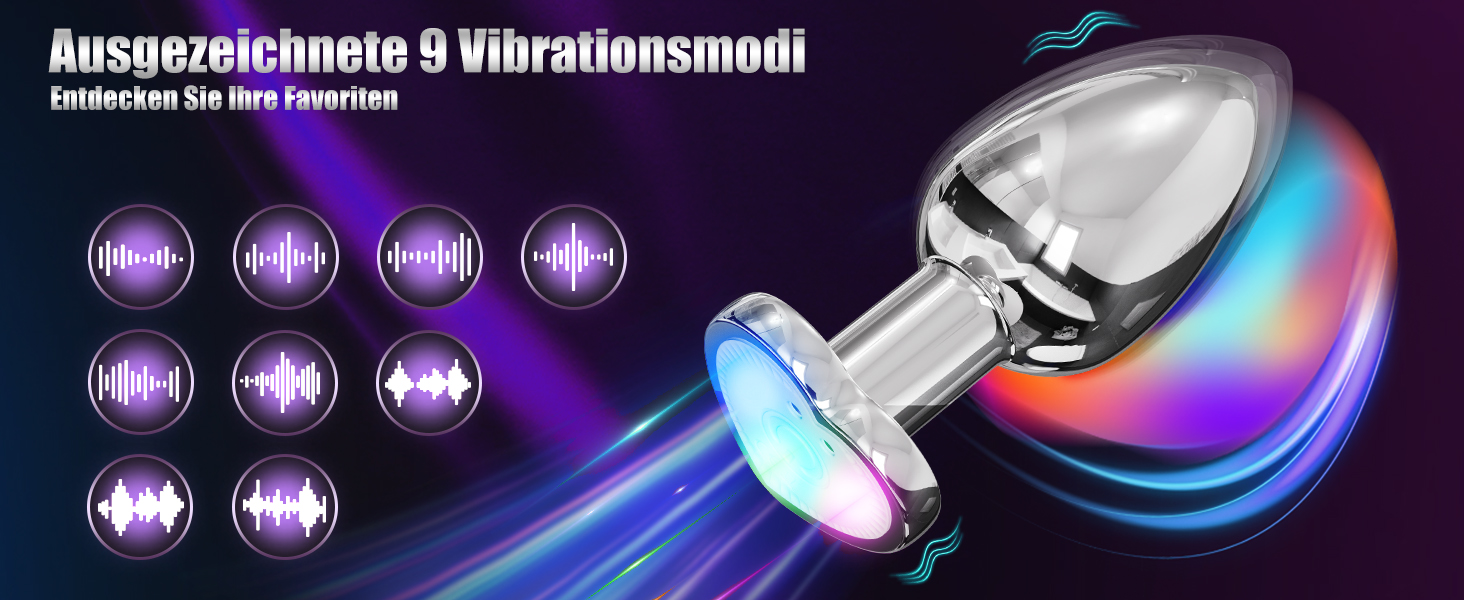 Вібратор для анусу Analspielzeuge з 9 режимами вібрації, стимуляція простати, для чоловіків та жінок (маленький)