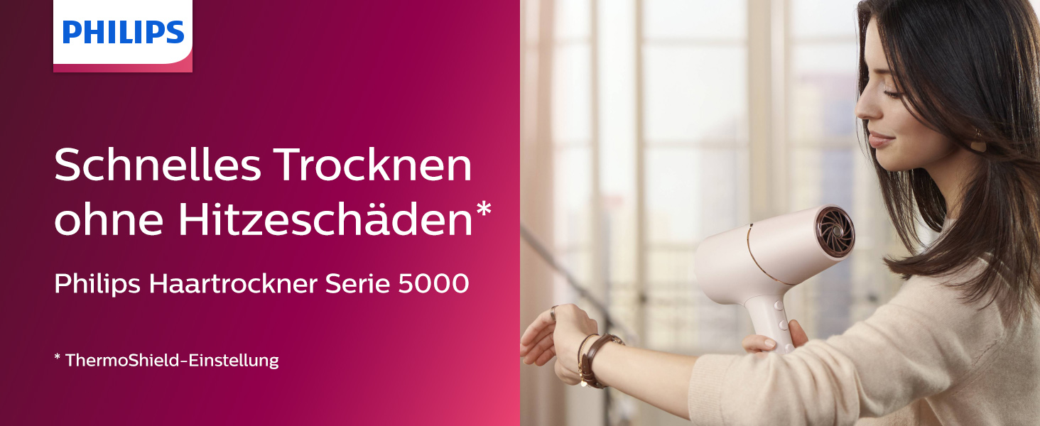 Фен для волосся Philips 5000 Series BHD530/00 з технологією ThermoShield, об'ємним дифузором та насадками-концентраторами 9 та 11 мм, колір перламутровий