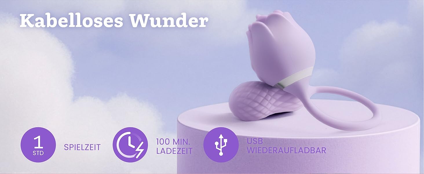 Вібратор-аналізатор Rosen від Oliver James - 10 режимів, водонепроникний, USB-зарядка (фіалковий)