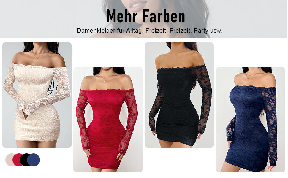 Сукня SweatyRocks з мереживом, чорна: елегантна міні з довгим рукавом, готичний стиль, сексуальний дизайн, без бретелек, для вечірок та фестивалів