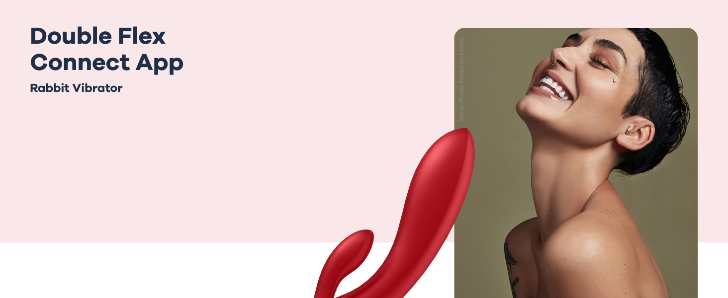 Вібратор Satisfyer Double Flex Connect з Bluetooth-додаток | Інтимні іграшки для жінок | Водонепроникний (IPX7) | З високоякісного силікону | Перезаряджається | Червоний