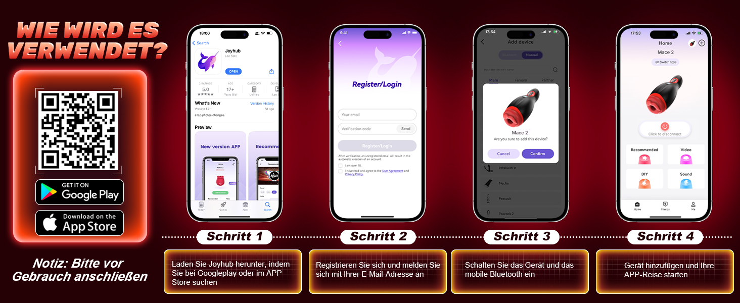 Електричний вібратор для чоловіків 6-в-1 з функцією тримача для телефону, реалістичною ротовою порожниною та керуванням через додаток