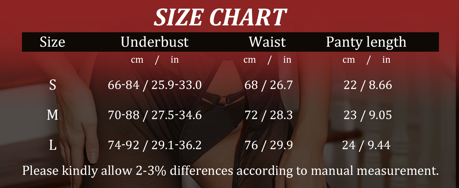 YOMORIO Комплект сексуальної білизни для жінок: боді, нічна сорочка, стрінги, чорний