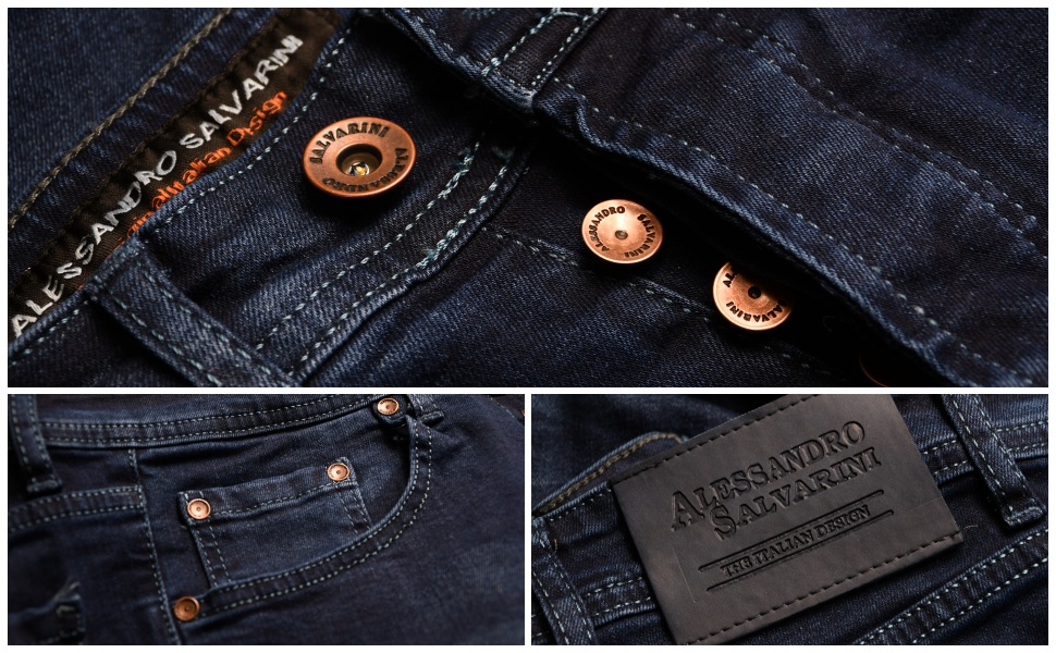 Чоловічі джинси Alessandro Salvarini Slim Fit з ефектом Washed, середньо-сині, стрейч (32W / 32L)