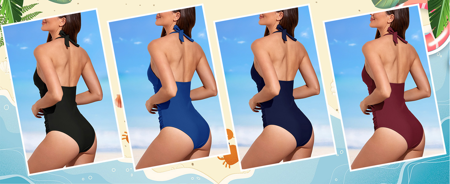 Чоловічий купальник з високою талією, суцільний, чорний, з підтримкою живота, спортивний, з V-подібним вирізом, знімні вкладиші, з рюшами, для схуднення