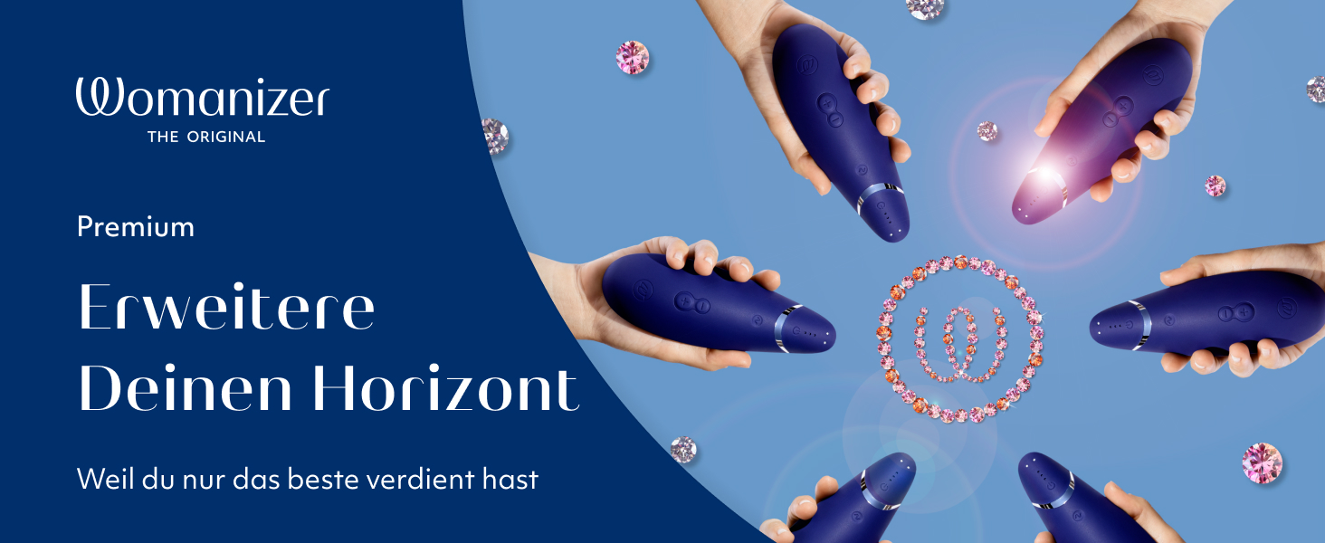 Womanizer Premium - вібратор для клітора з ефектом тиску | Інтимна іграшка для жінок | Чорний (Blaubeere)