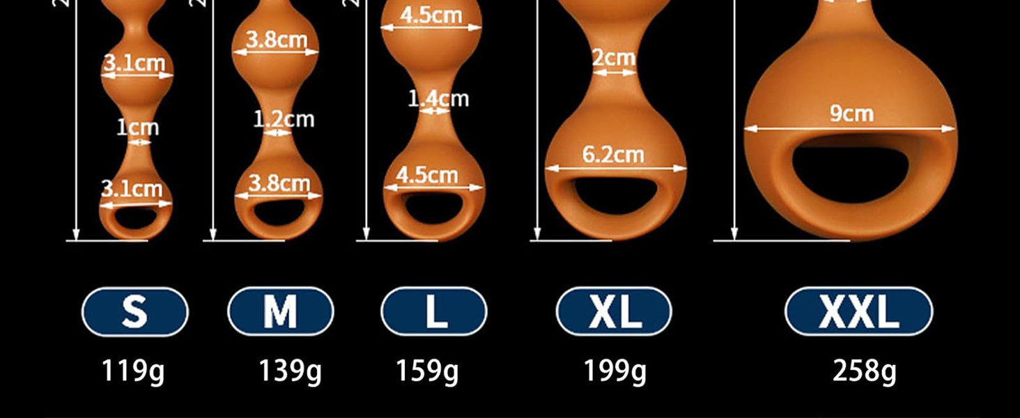 Анальні кульки з рідкого силікону Youxclian - 5 розмірів. Стимуляція G-точки, мастурбатор, для жінок та чоловіків.