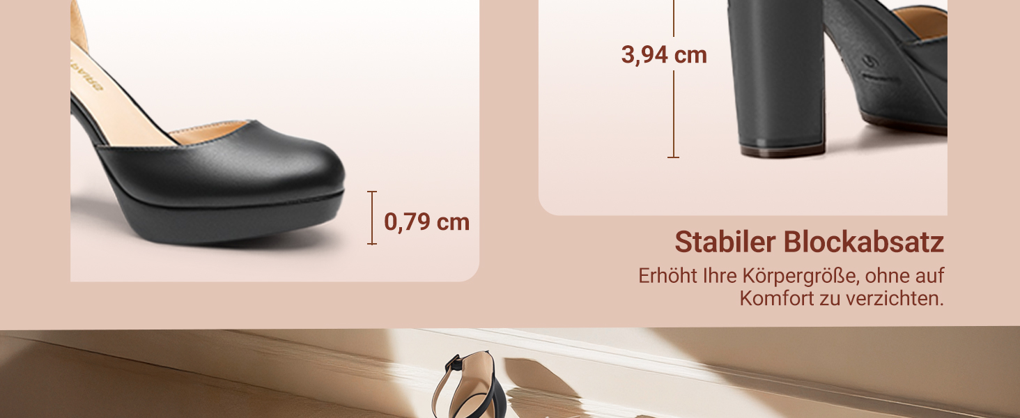 Жіночі туфлі-човники на високих підборах та платформі DREAM PAIRS, чорний нубук, розмір 37 EU