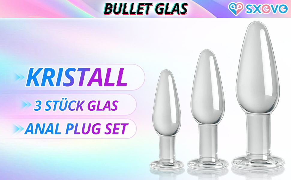 Анальні іграшки для дорослих: набір з 3 шт. (кришталь, конічної форми) для стимуляції G-точки, для жінок, чоловіків, пар