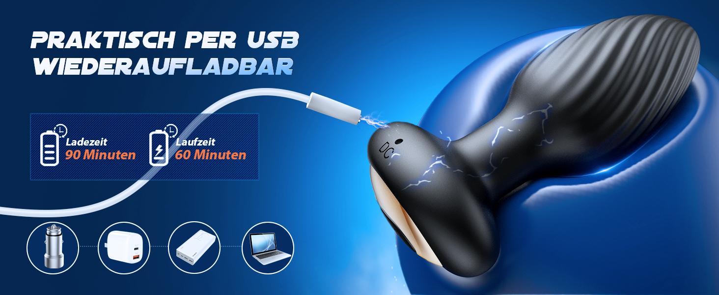 Анальні вібратори для жінок. Набір секс-іграшок з 7 режимами вібрації та обертання. Силіконовий butt plug для жінок та чоловіків.