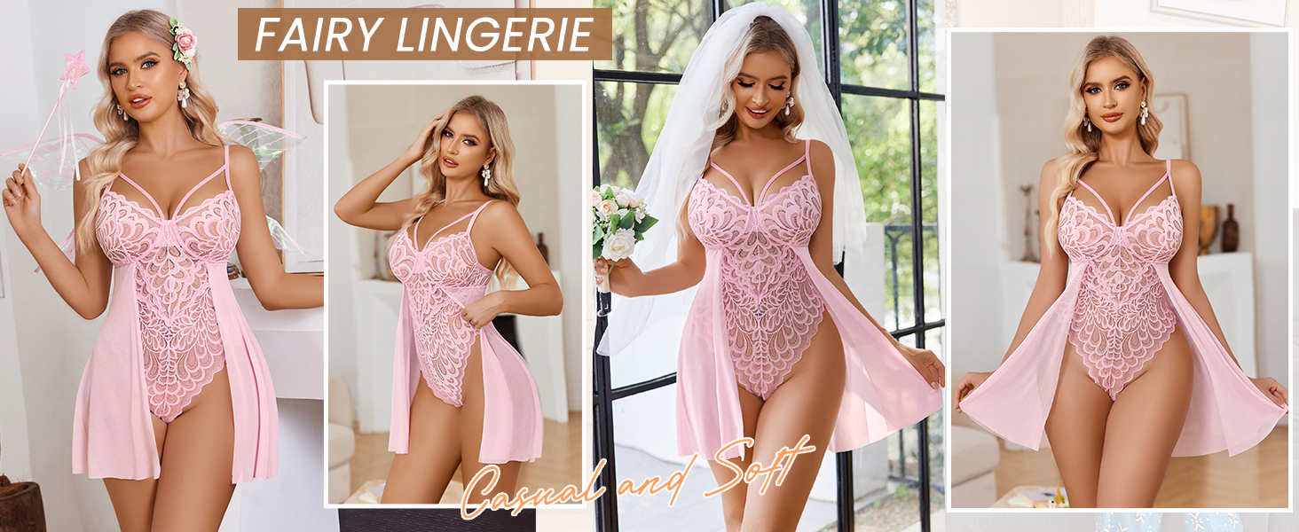 Avidlove Корсет-боді з мереживом для жінок, рожевий XXL - елегантна спідня білизна, рожевий колір, babydoll, curvy, преміум якість