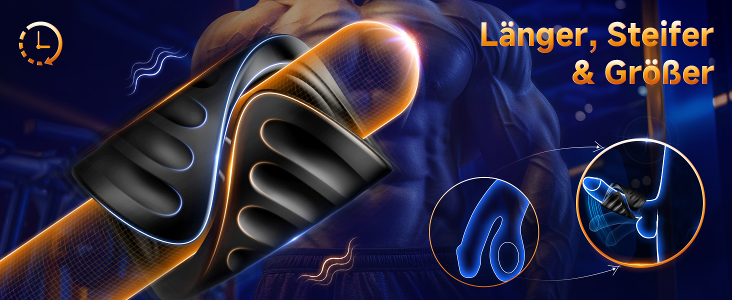 Інтимний масажер для пар з 9 вібраціями та функцією постукування, керування через додаток, подвійні кільця, презервативна накладка, чорний