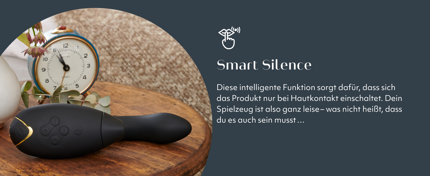 Womanizer DUO 1: Вібратор-заспокійник та стимулятор G-точки з присоскою, 12 рівнів інтенсивності, чорний/золотий