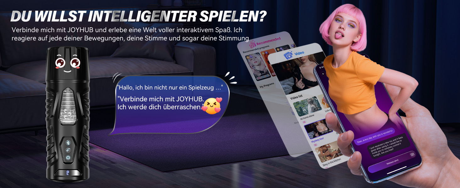 Мастурбатор Honeyexp Sexmaschine з 7 режимами, телескопічною функцією та керуванням через додаток для чоловіків