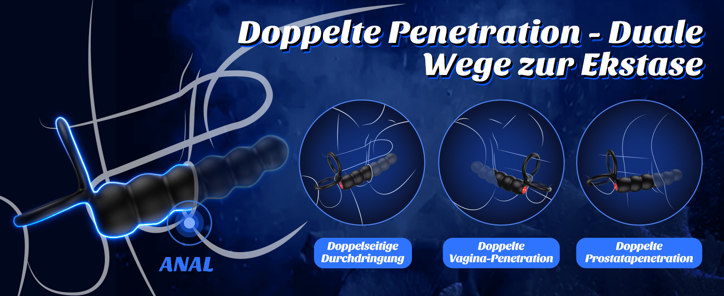 Анальний вібратор для пар, дildo-пеніс, кільце для ануса, стимуляція простати, парний вібратор для пар