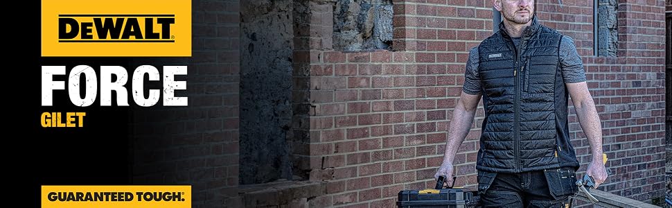 Чоловічий робочий жилет Dewalt Force, приталений крій, чорний, розмір XXL