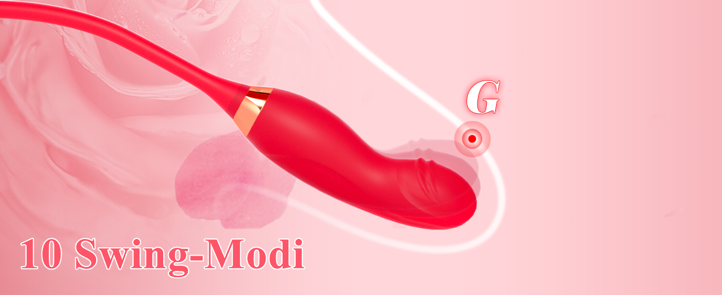 Вібратор для жінок Swing G-Spot з 10 режимами лизання та кусання, рожевий вібратор-дилда для стимуляції клітора, дорослий секс-іграшка для жінок та пар RF37-RD